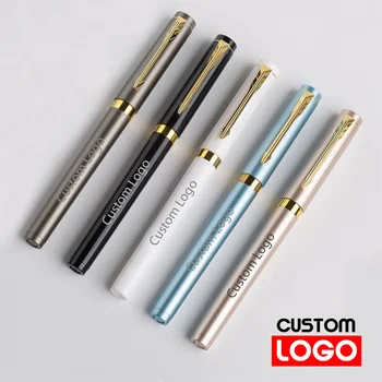 0,7 mm Pix cu Gel Logo-ul Personalizat de Înaltă calitate Imitație de Metal Semnătură de Pix Plastic Publicitate Pen Rechizite Litere Gravate