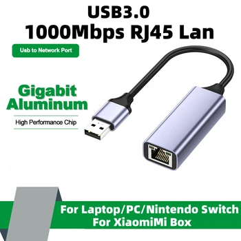 1000Mbps porturi USB placa de Retea Wired USB 3.0 de Tip C pentru Ethernet RJ45 Adaptor Lan pentru Notebook-uri MacBook Xiaomi Mi Box Nintendo Comutator
