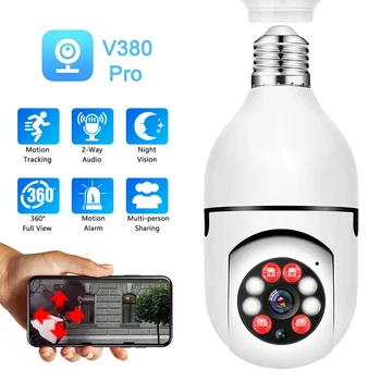 2.4 G wireless IP Camera E27 Bec Interior Smart House 360°Culoare aparat de Fotografiat Viziune de Noapte de Protecție de Securitate Mini CCVT Lampa Webcam Pentru Acasă