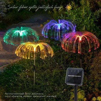 2023 Solare Noi Meduze Lumini în aer Liber plin de culoare LED Fibra Optica Parcul Gradina de Inserție Peisaj Festivalul de Decor Gazon Lămpi