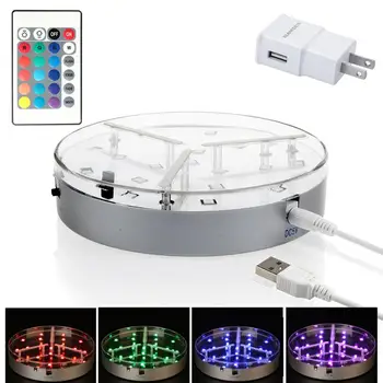 20buc*Reîncărcabilă LED-uri de lumină de bază de Afișare cu Cristale Lampa de Bază Stand Unic, a CONDUS Lumina de Noapte cu adaptor pentru home decor petrecere