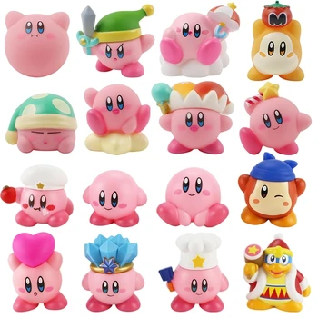 4-8pcs Anime Jocuri Kirby Figurine Jucarii Roz Desene animate Kawaii Kirby PVC Figura Drăguț Jucărie Acțiune Cadou de Crăciun pentru Copii