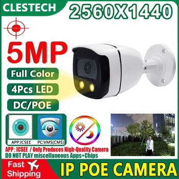 5MP 24H Plin de Culoare Viziune de Noapte Smart Security Camera IP POE Luminos LED-uri în aer liber Acasa Video Fata XMEYE Onvif P2P HD Onvif H. 265