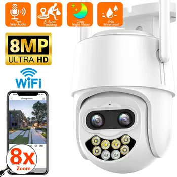 8MP 4K aparat de Fotografiat PTZ IP de Exterior 8x Zoom Auto Wifi CCTV aparat de Fotografiat Ai Omului Detecta Supraveghere Video Suport Amazon Alexa XMEye iCsee