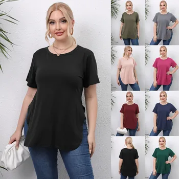 De Dimensiuni mari Sexy Femei T-shirt de Culoare Solidă de Pe Umăr Vara cu Maneci Scurte Slash Gât fără Bretele Largi Casual Pulover Topuri de sex Feminin