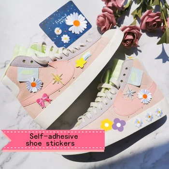 Desene animate drăguț fată pantofi patch-uri decorative autocolante DIY creative pantofi de panza pantofi de sport cu pantofi autocolante pantofi accesorii