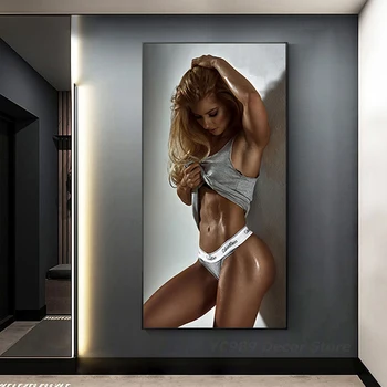 Femeie Sexy Culturism Poster de Frumusete Model de Panza Pictura Decor de Perete de Artă pentru Camera de zi Interior Decor Acasă