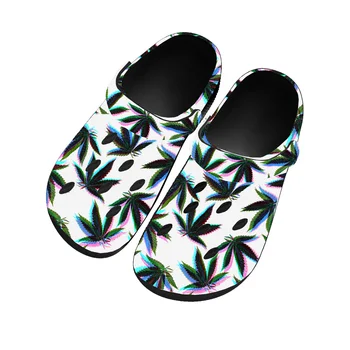 Frunze De Arțar Tipărite Pop Acasă Saboți De Apă Personalizat Pantofi Barbati Femei Adolescent De Pantofi Grădină Bloca Respirabil Plaja Gaura Papuci Negru