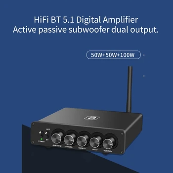HF220 aptX Bluetooth5.1 Amplificator TPA3116 2.1 Digital Audio Amplificatoare de Putere 50Wx2+100W Activ Pasiv Dublu Bass Afară