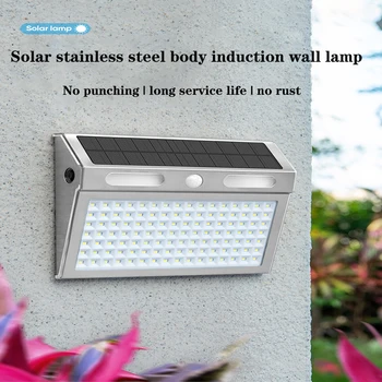 LED Lampa Solara din Otel Inoxidabil Shell PIR Senzor de Mișcare rezistent la apa pentru o Casă de Țară Curte Exterioara Perete Exterior Iluminat Gradina
