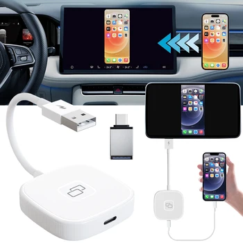 Oglindire ecran CarPlay Adaptor pentru iPhone Plug & Play Wireless Oglindă Proiecție Dongle Cutie cu PD Tipul de Cablu Adaptor de C