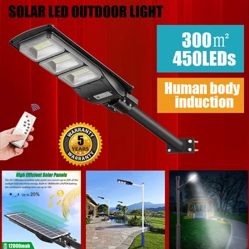 Solar Stradă în aer liber Lumina lampa Cu Panou de Control de la Distanță Și Corpul Uman Inducție Lumina de Control Potrivite Pentru Gradina Payground