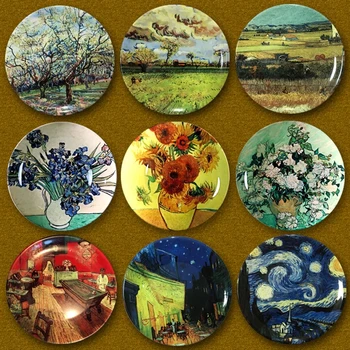 Van Gogh Și-A Agățat De Perete Plăci Decorative Decor Acasă Artistice Placa Ceramica Platos Decorativos Para Colgar Cu Cârlige De Agățat