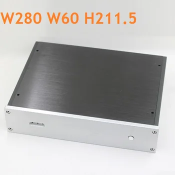 W280 H60 D211.5 Anodizat Preamplificator Amplificator cu Decodor Cabina de DIY Amplificator de Putere Carcasă din Aluminiu DAC Shell Audio Hifi Spate Cutie de Clasă