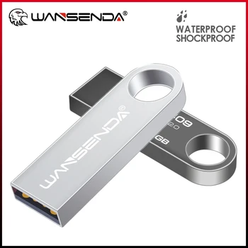 WANSENDA Impermeabil USB Flash Drive 32GB USB Pen Drive 4GB 8GB 16GB 64GB Mini Pendrive Metal Memory Stick